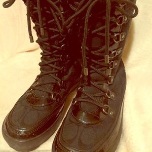 🌻Black Authentic Coach Snow Boots- worn in house!